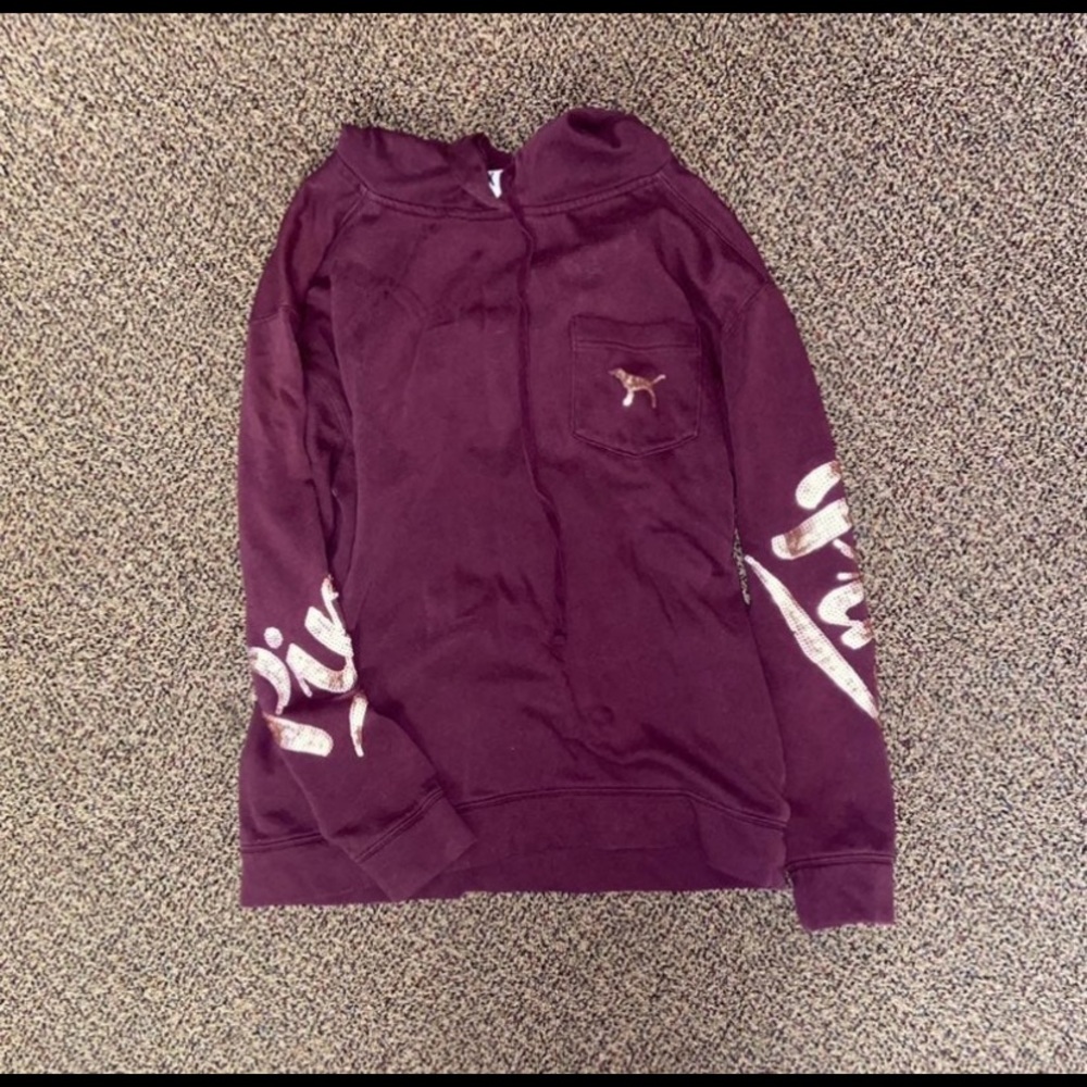 VS Pink maroon pullover with hood